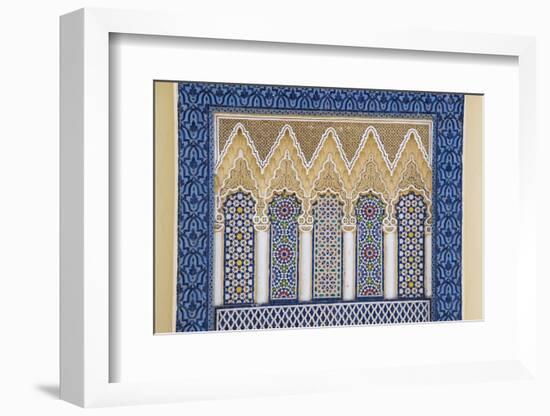 Morocco, Fes. a Detail of an Ornate Wall of the King's Palace-Brenda Tharp-Framed Photographic Print