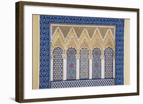 Morocco, Fes. a Detail of an Ornate Wall of the King's Palace-Brenda Tharp-Framed Photographic Print