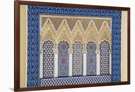 Morocco, Fes. a Detail of an Ornate Wall of the King's Palace-Brenda Tharp-Framed Photographic Print