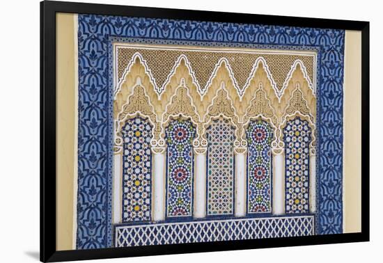 Morocco, Fes. a Detail of an Ornate Wall of the King's Palace-Brenda Tharp-Framed Photographic Print