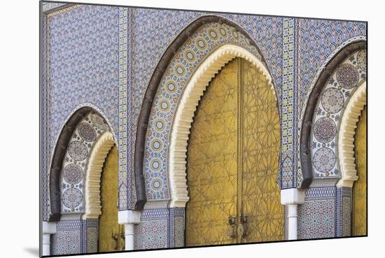 Morocco, Fes. a Detail of the King's Palace Doors-Brenda Tharp-Mounted Photographic Print