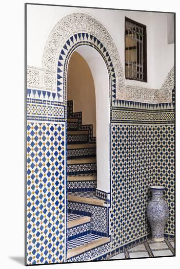 Morocco, Fes. Interior Detail of a Restored Riad-Brenda Tharp-Mounted Photographic Print