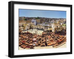 Morocco, Fes, Medina (Old Town), Traditional Old Tanneries-Michele Falzone-Framed Photographic Print