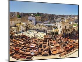 Morocco, Fes, Medina (Old Town), Traditional Old Tanneries-Michele Falzone-Mounted Photographic Print