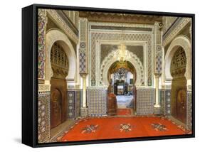 Morocco, Fes, Medina (Old Town), Zaouia Moulay Idriss Ii Mausoleum-Michele Falzone-Framed Stretched Canvas