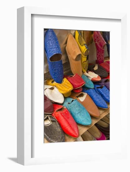 Morocco Fez Colorful Arab Shoes for Sale in Store on Rack-Bill Bachmann-Framed Photographic Print