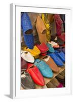 Morocco Fez Colorful Arab Shoes for Sale in Store on Rack-Bill Bachmann-Framed Photographic Print