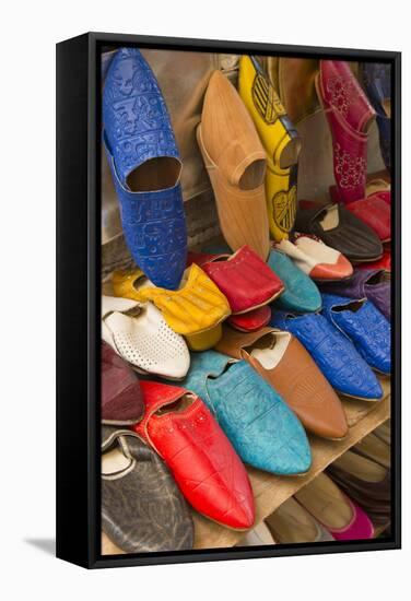Morocco Fez Colorful Arab Shoes for Sale in Store on Rack-Bill Bachmann-Framed Stretched Canvas