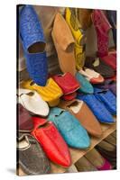 Morocco Fez Colorful Arab Shoes for Sale in Store on Rack-Bill Bachmann-Stretched Canvas