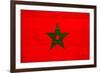 Morocco Flag Design with Wood Patterning - Flags of the World Series-Philippe Hugonnard-Framed Art Print