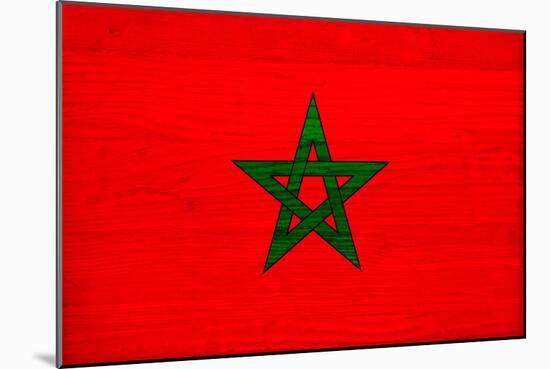 Morocco Flag Design with Wood Patterning - Flags of the World Series-Philippe Hugonnard-Mounted Art Print