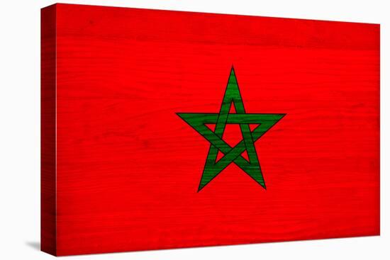 Morocco Flag Design with Wood Patterning - Flags of the World Series-Philippe Hugonnard-Stretched Canvas