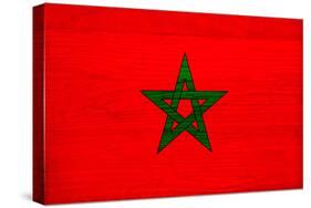 Morocco Flag Design with Wood Patterning - Flags of the World Series-Philippe Hugonnard-Stretched Canvas