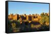Morocco, Kasbah Ait Ben Addou. Kasbah Surrounded by an Oasis-Michele Molinari-Framed Stretched Canvas