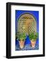 Morocco, Marrakech, Blue Building Exterior Surrounded by Plants-Emily Wilson-Framed Photographic Print