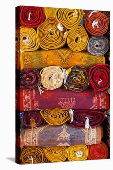 Morocco, Marrakech, Carpets in Market-Andrea Pavan-Stretched Canvas