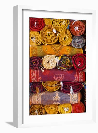 Morocco, Marrakech, Carpets in Market-Andrea Pavan-Framed Photographic Print