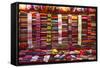 Morocco, Marrakech, Textiles and Fabrics in a Souk-Andrea Pavan-Framed Stretched Canvas