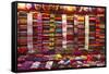 Morocco, Marrakech, Textiles and Fabrics in a Souk-Andrea Pavan-Framed Stretched Canvas