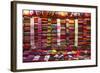 Morocco, Marrakech, Textiles and Fabrics in a Souk-Andrea Pavan-Framed Photographic Print