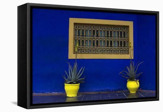 Morocco, Marrakech. Yves Saint Laurent's Jardin Majorelle-Kymri Wilt-Framed Stretched Canvas