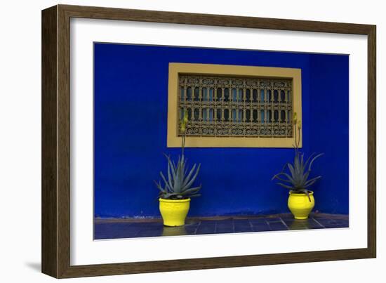 Morocco, Marrakech. Yves Saint Laurent's Jardin Majorelle-Kymri Wilt-Framed Photographic Print