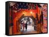 Morocco Marrakesh Medina Market at Place Djema El Fna-Christian Kober-Framed Stretched Canvas