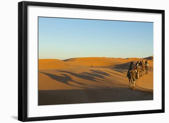 Morocco, Merzouga. Desert Caravan and Dromedaries-Michele Molinari-Framed Photographic Print