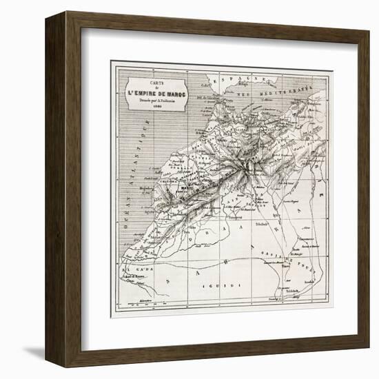 Morocco Old Map. Created By Erhard And Bonaparte, Published On Le Tour Du Monde, Paris, 1860-marzolino-Framed Art Print