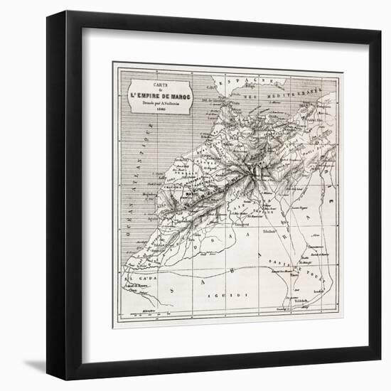 Morocco Old Map. Created By Erhard And Bonaparte, Published On Le Tour Du Monde, Paris, 1860-marzolino-Framed Art Print
