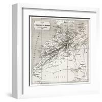 Morocco Old Map. Created By Erhard And Bonaparte, Published On Le Tour Du Monde, Paris, 1860-marzolino-Framed Art Print