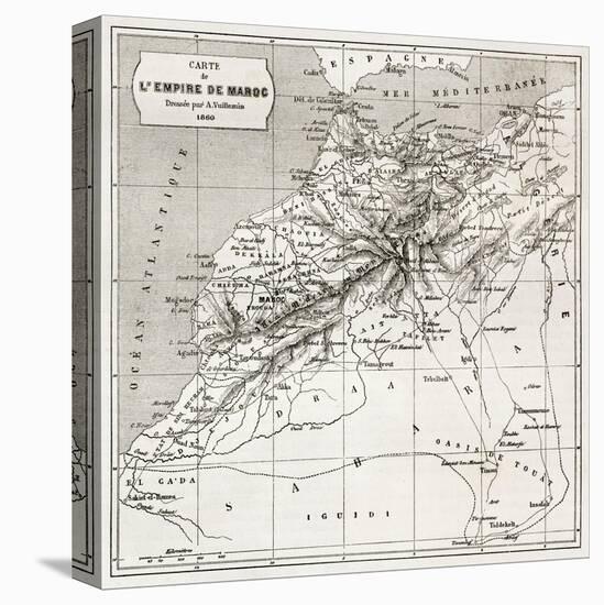 Morocco Old Map. Created By Erhard And Bonaparte, Published On Le Tour Du Monde, Paris, 1860-marzolino-Stretched Canvas