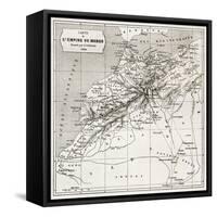 Morocco Old Map. Created By Erhard And Bonaparte, Published On Le Tour Du Monde, Paris, 1860-marzolino-Framed Stretched Canvas