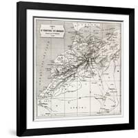 Morocco Old Map. Created By Erhard And Bonaparte, Published On Le Tour Du Monde, Paris, 1860-marzolino-Framed Art Print