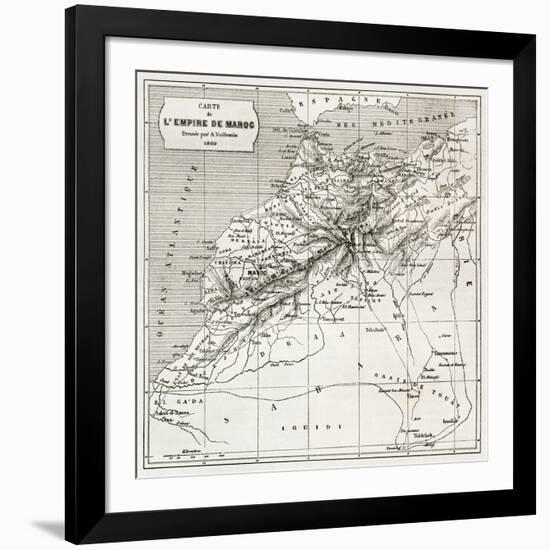 Morocco Old Map. Created By Erhard And Bonaparte, Published On Le Tour Du Monde, Paris, 1860-marzolino-Framed Art Print