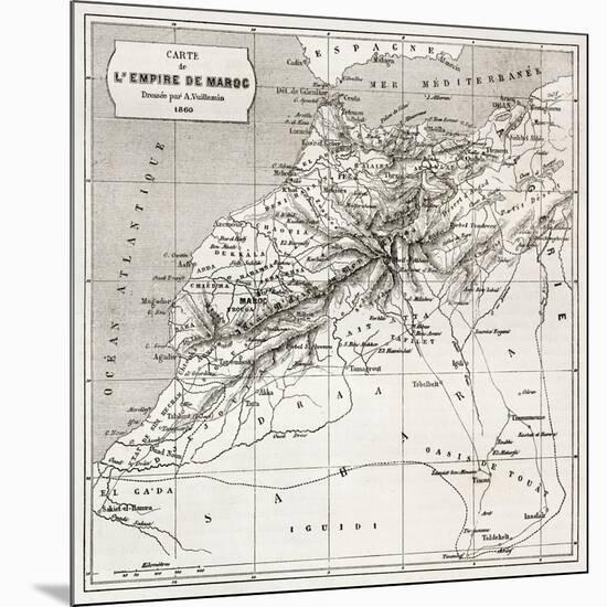Morocco Old Map. Created By Erhard And Bonaparte, Published On Le Tour Du Monde, Paris, 1860-marzolino-Mounted Art Print