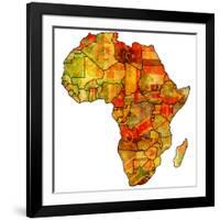 Morocco on Actual Map of Africa-michal812-Framed Art Print