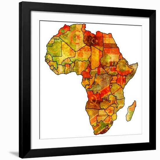 Morocco on Actual Map of Africa-michal812-Framed Art Print