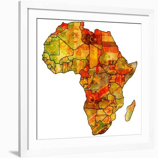 Morocco on Actual Map of Africa-michal812-Framed Art Print