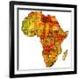 Morocco on Actual Map of Africa-michal812-Framed Art Print