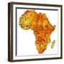 Morocco on Actual Map of Africa-michal812-Framed Premium Giclee Print