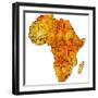 Morocco on Actual Map of Africa-michal812-Framed Premium Giclee Print