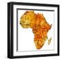 Morocco on Actual Map of Africa-michal812-Framed Art Print