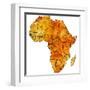 Morocco on Actual Map of Africa-michal812-Framed Art Print