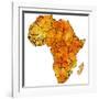 Morocco on Actual Map of Africa-michal812-Framed Art Print