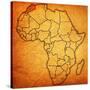 Morocco on Actual Map of Africa-michal812-Stretched Canvas