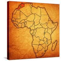 Morocco on Actual Map of Africa-michal812-Stretched Canvas