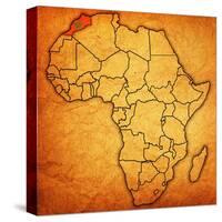 Morocco on Actual Map of Africa-michal812-Stretched Canvas