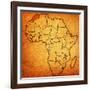 Morocco on Actual Map of Africa-michal812-Framed Art Print