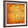 Morocco on Actual Map of Africa-michal812-Framed Art Print